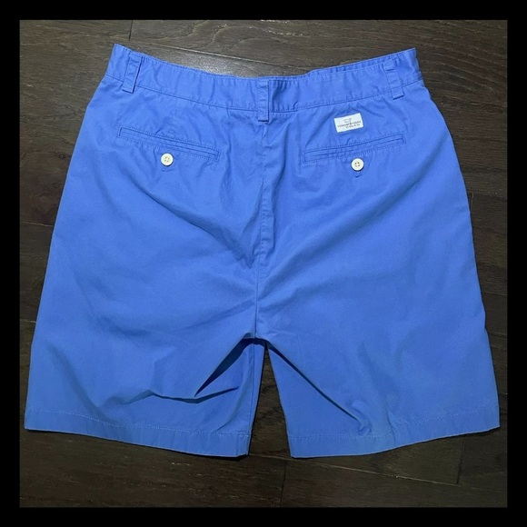 Vineyard Vines Club Short Size 33” Blue 8.5” Inseam Cotton Twill Beach Teal - Picture 2 of 5